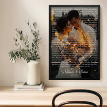 Load image into Gallery viewer, Customized Song Lyrics Personalized Photo Gifts for Couples Gifts, One Year Anniversary Personalized Music Poster House Decor, Husband Gifts From Wife - Inspirational Wall Art