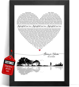 Custom Song Lyrics Poster Wall Art Gifts For Perfect Boyfriend Valentines Personalized Heart Lyric