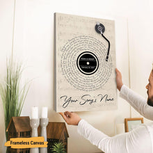 Load image into Gallery viewer, Custom Song Lyrics Poster Canvas Wall Art Perfect Song Chords Couple One Year Anniversary Vinyl Record Gifts For Him