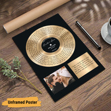 Load image into Gallery viewer, Custom Song Lyrics Vinyl Record Canvas Wall Art - Personalized Music Poster with Photo, Perfect Song Chords Couples One Year Anniversary - Paintings Inspirational Wall Art Gift for Him Her