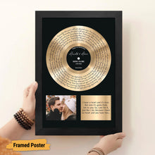 Load image into Gallery viewer, Custom Song Lyrics Vinyl Record Canvas Wall Art - Personalized Music Poster with Photo, Perfect Song Chords Couples One Year Anniversary - Paintings Inspirational Wall Art Gift for Him Her