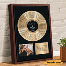 Load image into Gallery viewer, Custom Song Lyrics Vinyl Record Canvas Wall Art - Personalized Music Poster with Photo, Perfect Song Chords Couples One Year Anniversary - Paintings Inspirational Wall Art Gift for Him Her