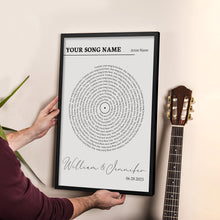 Load image into Gallery viewer, Custom Vinyl Lyrics Print Poster Canvas Gift Him, Gift Her - Anniversary Wedding Gift, Wall Art Decor Couple Gifts For Him - Personalised Music Poster