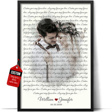 Load image into Gallery viewer, Customized Song Lyrics Canvas Poster - First Wedding Anniversary for Couple, Personalized Music Poster Sentimental Gifts for Girlfriend - Using My Own Photo Wall Decor, Husband Gifts From Wife