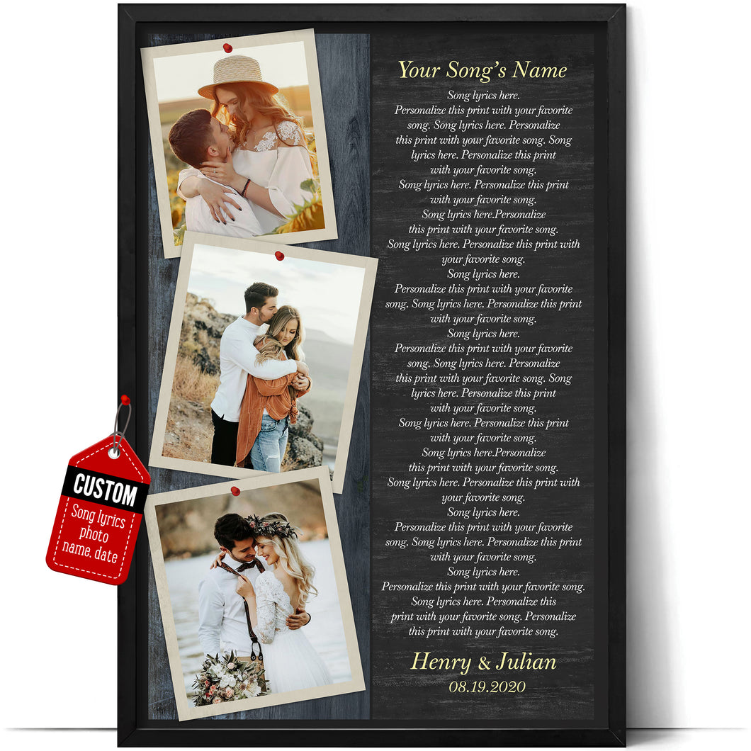 Custom Song Lyrics Canvas Wall Art Frame One Thousand Years Personalized Photos Valentines Day Anniversary (Perfect Print For Family Canvas)