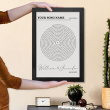 Load image into Gallery viewer, Custom Vinyl Lyrics Print Poster Canvas Gift Him, Gift Her - Anniversary Wedding Gift, Wall Art Decor Couple Gifts For Him - Personalised Music Poster