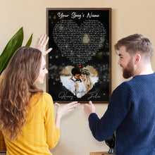 Load image into Gallery viewer, Personalized Gift for Couple, Custom Music And Lyrics Print - Wedding Anniversary First Dance Song Lyrics Poster, Wall Art Decor, Music Poster Couples Gifts for Him Image Photo