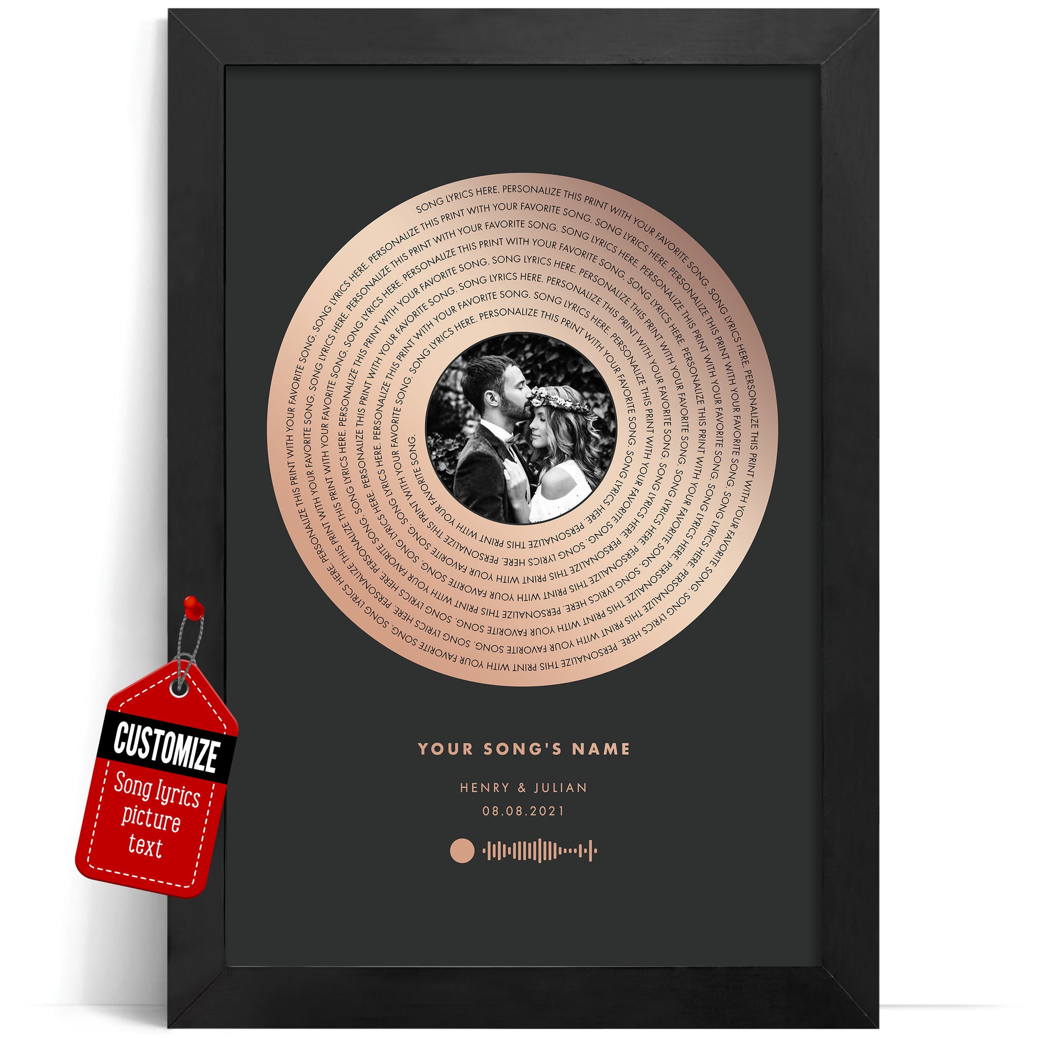 Custom Couples Gifts Custom Weddng Song Prnt, Vnyl Record Prnt ...