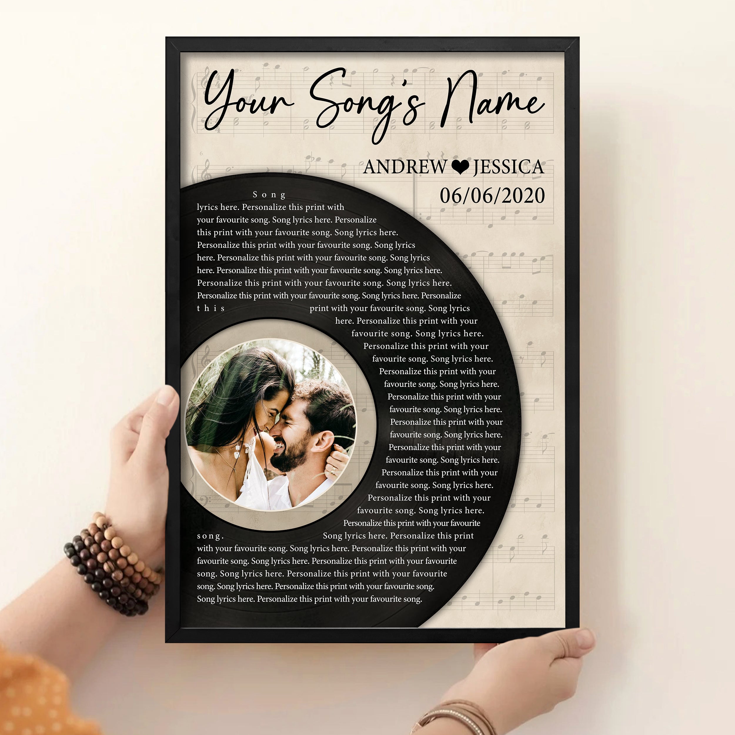 H-DEWALL Personalized Acrylic Song Lyrics Gifts For Couples Create Photo  Your Own Name Date Anniversary Customized Vynil Record Photo In