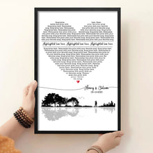 Load image into Gallery viewer, Custom Song Lyrics Poster Wall Art Gifts For Perfect Boyfriend Valentines Personalized Heart Lyric