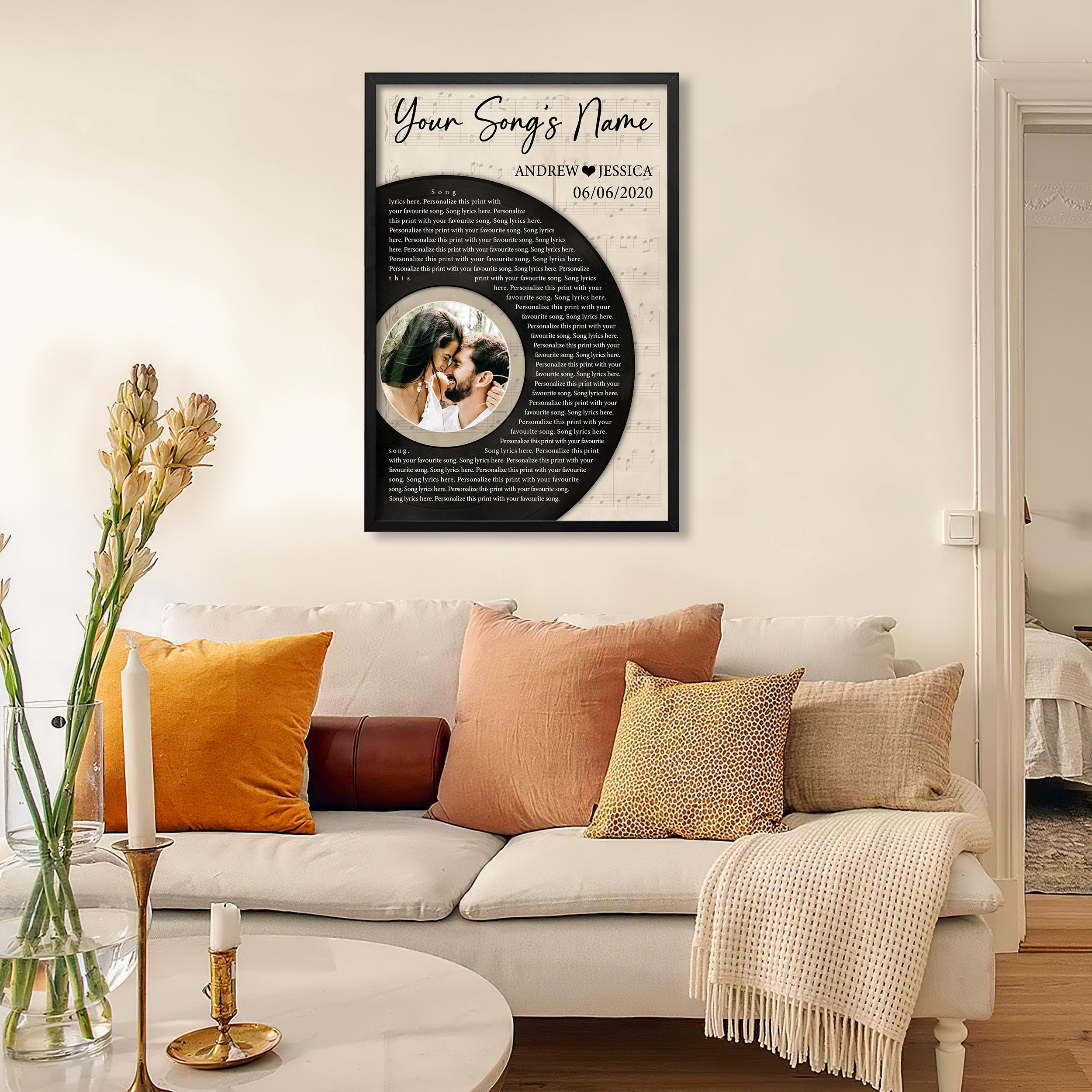 Custom Song Lyrics Poster Wall Art Gifts For Husband Wife Custom Vinyl Record With Picture Sentimental Decor